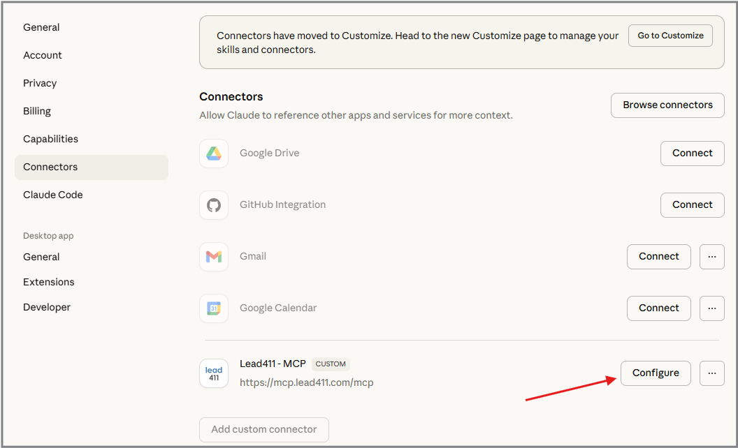Placeholder: Connected status badge